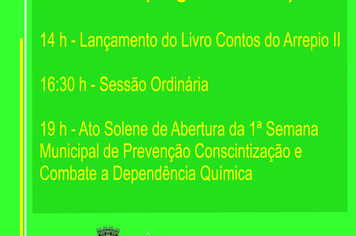 Câmara realizará Lançamento de Livro, Sessão Ordinária e Ato Solene no dia 18 de Junho de 2018.