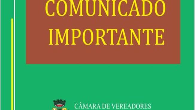 COMUNICADO IMPORTANTE!