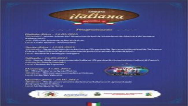 Semana Italiana terá início quinta-feira