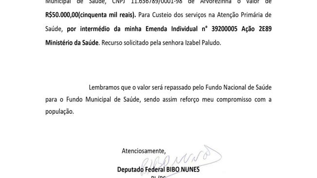 VEREADORES CONQUISTAM EMENDA PARA SAÚDE