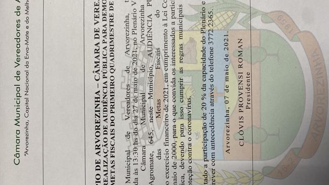 AUDIÊNCIA PÚBLICA!